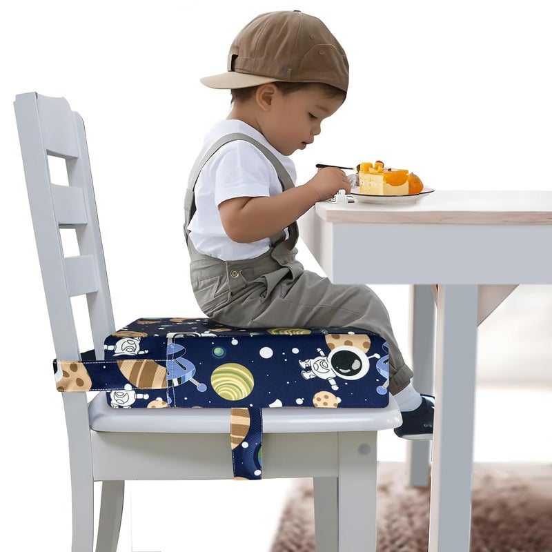 Funcority Toddler Booster Seat for Dining Table, Portable Booster Seat for Kitchen Chair, 4 Inch High-Density Foam Cushion with Adjustable Safety Straps and Non-Slip Bottom, Perfect for Kids Travel and Daily - Image 1